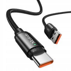 Mcdodo MCDODO USB-C HITRI POLNILNI KABEL ZA SAMSUNG XIAOMI TIPA C 6A 120W 2M VODIL