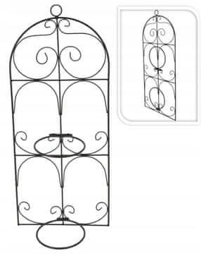 shumee Stensko viseče kovinsko stojalo za rože, črno, 70x29 cm