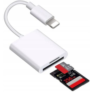 CO2 CO2 ČITALNIK KARTIC 2V1 NA LIGHTNING IPHONE ADAPTER MICRO SD/TF 256GB