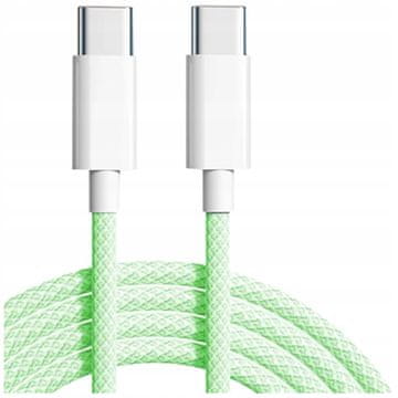 CO2 POLNILNI KABEL CO2 USB-C ZA HITRO POLNJENJE USB TIPA C ZA IPHONE 15 16 1M ZELEN