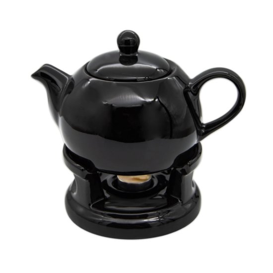 Bella Fiore Porcelanski čajnik 1000 ml z grelnikom ČERNO