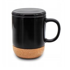 Bella Fiore Porcelanski vrč s sitom in pokrovom 380ml KOREK BLACK