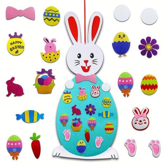 JOJOY® Velikonočni set aktivnosti, Igrača za otroke, Velikonočna dekoracija in Družabna igra (17 okraskov, 95 x 45 cm) I BUNNYSTER