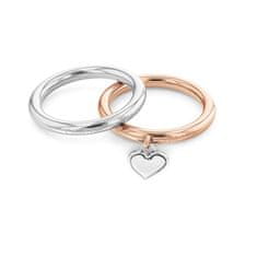 Calvin Klein Romantični dvobarvni komplet prstanov iz jekla Captivate 35000327 (Obseg 54 mm)