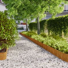 shumee Robniki za trato 10 kosov 20x103 cm prilagodljivi corten jeklo