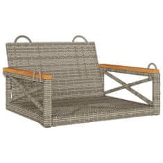 Vidaxl Gugalna klop siva 63x62x40 cm poli ratan