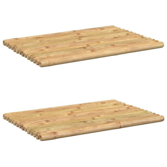 Vidaxl Kopalniška podloga 2 kosa 50x35 cm bambus