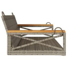 Vidaxl Gugalna klop siva 109x62x40 cm poli ratan
