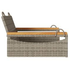 Vidaxl Gugalna klop siva 63x62x40 cm poli ratan