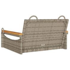 Vidaxl Gugalna klop siva 63x62x40 cm poli ratan