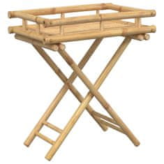 Vidaxl Zložljiva miza s pladnjem 60x40x68 cm bambus