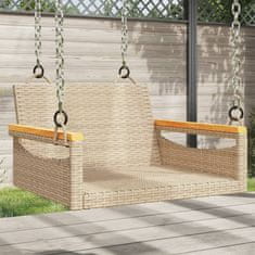 Vidaxl Gugalna klop bež 63x62x40 cm poli ratan