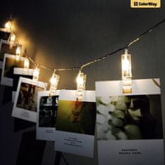 ColorWay LED fotokomponente / 20 LED diod / dolžina 3 m / topla bela / napajanje 3x AA