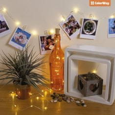 ColorWay LED fotokomponente / 20 LED diod / dolžina 3 m / topla bela / napajanje 3x AA