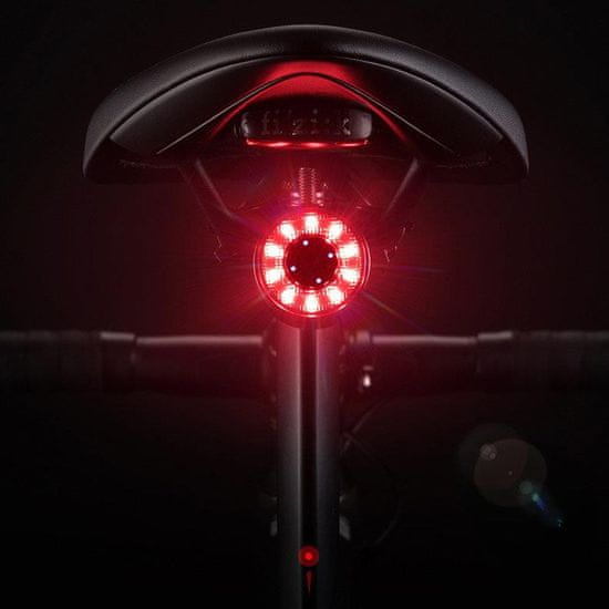 WOZINSKY LED zadnja kolesarska luč z mikro USB rdeča svetloba 5 načinov črna
