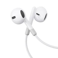 Joyroom Žične slušalke v ušesih z mini priključkom 3,5 mm in daljinskim upravljalnikom bele barve