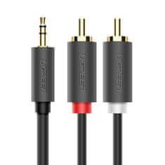 Ugreen Avdio kabel 3,5 mm mini jack - 2x RCA 1,5 m črn