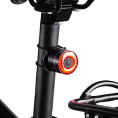 WOZINSKY LED USB-C zadnja kolesarska svetilka rdeča senzorska svetloba STOP črna
