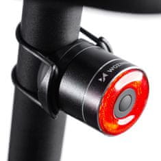 WOZINSKY LED USB-C zadnja kolesarska svetilka rdeča senzorska svetloba STOP črna