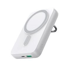 Joyroom Brezžični powerbank 10000 mAh 20 W MagSafe s podstavkom + kabel USB-C, bel
