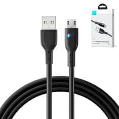Joyroom Kabel USB - microUSB 2,4 A z LED diodo, 2 m, črn
