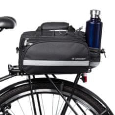 WOZINSKY Torba za prtljažnik za kolo z žepi in naramnico 27L črna