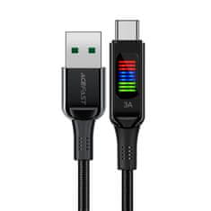 AceFast Kabel USB-A - USB-C 60W z zaslonom 1,2 m črn