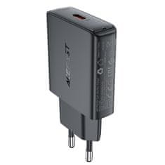 AceFast Majhen ploščat omrežni polnilnik GaN PD 20W USB-C črne barve