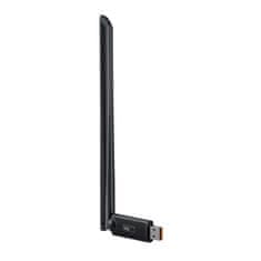 BASEUS Zunanja USB WiFi kartica 2,4 GHz 5 GHz 650 Mb/s z anteno 6 dBi, črna