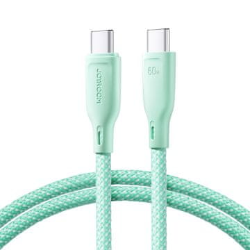 Joyroom Kabel USB-C 60 W za hiter prenos podatkov, Multi-Color Series, 1 m, zelen