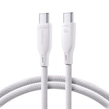 Joyroom Kabel USB-C 60W za hiter prenos Večbarvna serija 1m bela