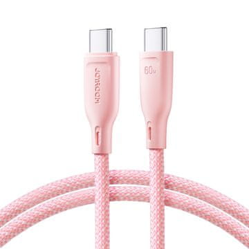 Joyroom Kabel USB-C 60 W za hiter prenos Multi-Color Series 1 m roza