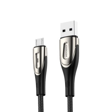 Joyroom Kabel USB-A - microUSB 3A indikator polnjenja 2 m črn