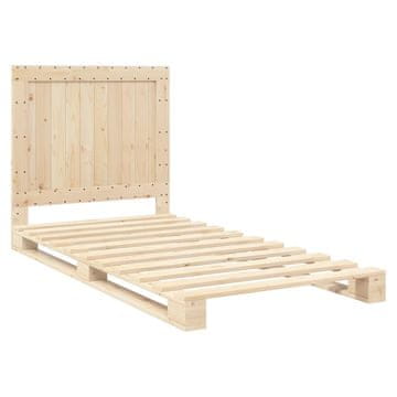 Vidaxl Posteljni okvir z vzglavjem 100x200 cm trdna borovina