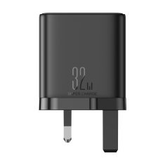 Joyroom Hitri polnilec 2x USB-C USB-A 32W Angleški vtič UK 32W črn