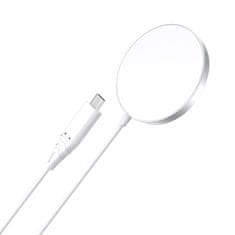Choetech Magnetni brezžični polnilec 15W MagSafe za iPhone 12/13/14 bele barve