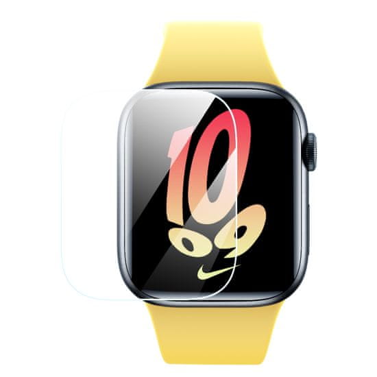 BASEUS 2x NanoCrystal zaščitna folija za Apple Watch 7/8/9 45mm + montažni komplet prozoren