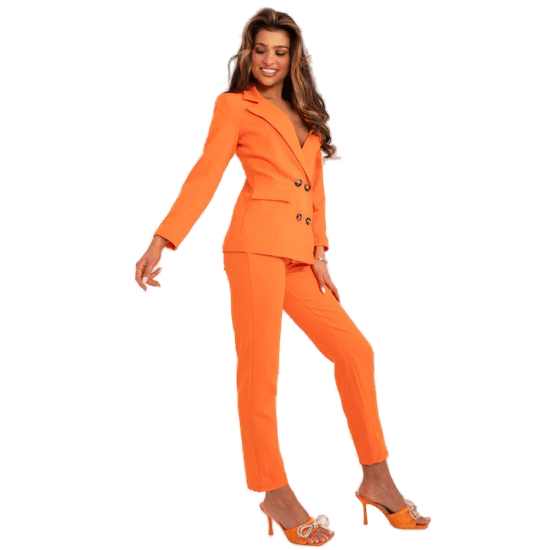 ITALY MODA Ženski eleganten dvodelni komplet oranžne barve DHJ-KMPL-17131-1.36_407869