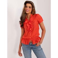 Factoryprice Ženska bluza z žabotom srajca temno oranžna AT-KS-S10279.68_407920 S