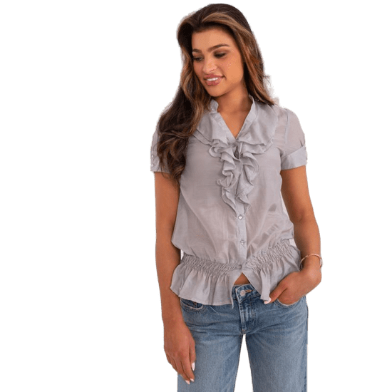 Factoryprice Ženska bluza z volančki Poletna srajca Siva AT-KS-S10279.68_407927