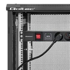 Qoltec aluminijast PDU napajalni razdelilnik za 19'' RACK | 1U | 16A | 6xFRENCH | 1,8 m