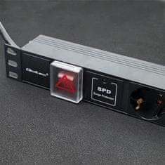 Qoltec aluminijast PDU razdelilnik za 19'' RACK | 1U | 16A | 6xSCHUKO | 1,8 m