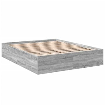 Vidaxl Posteljni okvir siva sonoma 150x200 cm inženirski les