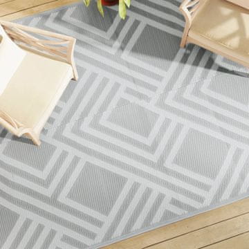 Vidaxl vidaXL Zunanja preproga, siva, 190x290 cm, PP