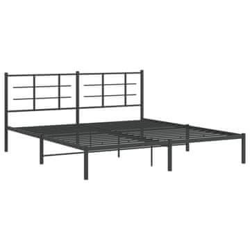 Vidaxl Kovinski posteljni okvir z vzglavjem črn 183x213 cm
