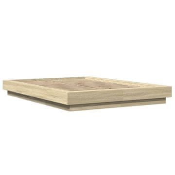 Vidaxl Posteljni okvir sonoma hrast 135x190 cm inženirski les