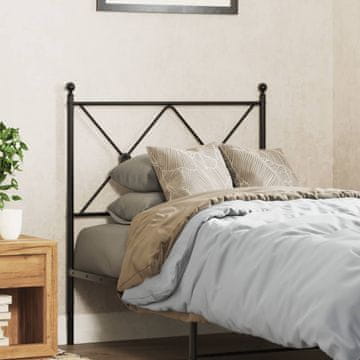 Vidaxl vidaXL Kovinsko vzglavje postelje črne barve 75 cm