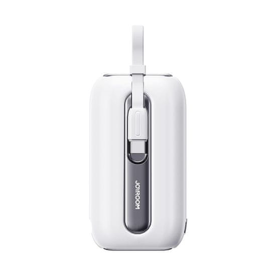 Joyroom Powerbank 10000mAh Colorful Series 22,5W s kabli USB-C in Iphone Lightning biały
