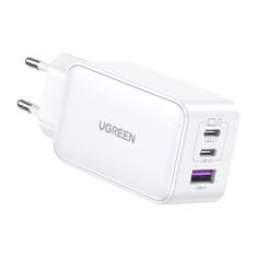 Ugreen GaN 65W hitri polnilec USB-A / 2x USB-C bele barve