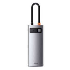 BASEUS 5v1 večfunkcijski HUB USB-C PD 100W HDMI 4K 3x USB 3.2 siv